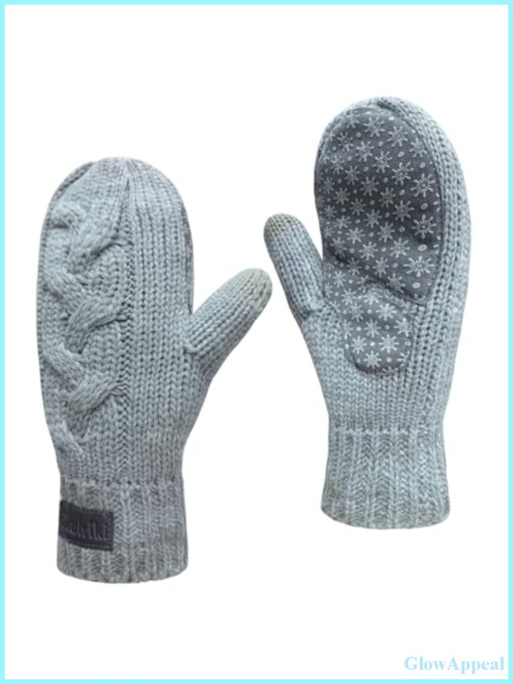 Women's Sherpa Lined Touchscreen Mittens with Snowflake Silicone Grip
